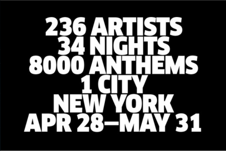 Affiche Red Bull Music Academy avec le nombre d'artistes, de concerts et les dates de l'évènement.