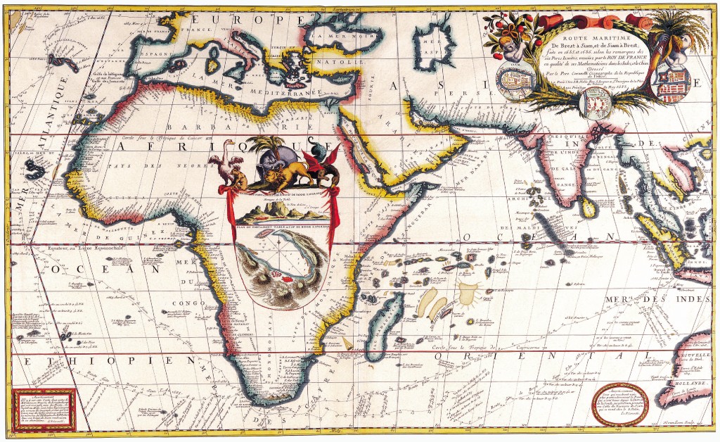 Antique Maps of the World Map of Africa Vincenzo Coronelli c 1690